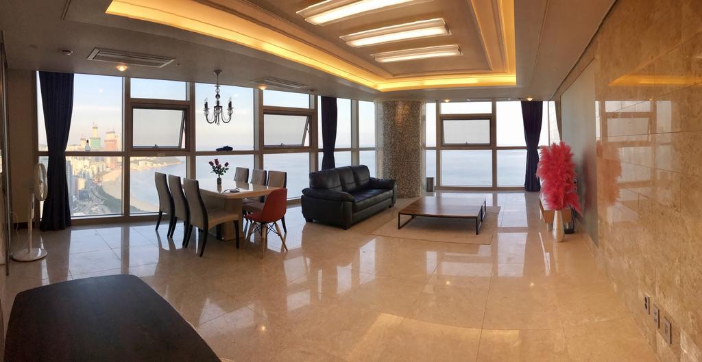 Ferienwohnung Haeundae Ocean Bridge Penthouse Busan Exterior foto